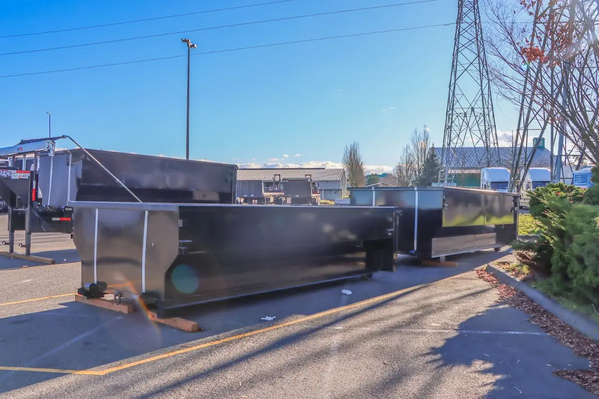 Roll-off dumpster ready for waste disposal at job site for Roofing Dumpster Rental in West Manchester